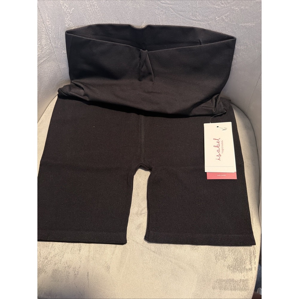 Isabel Maternity Ingrid & Isabel Over Belly Active Bike Shorts Black Large NWT